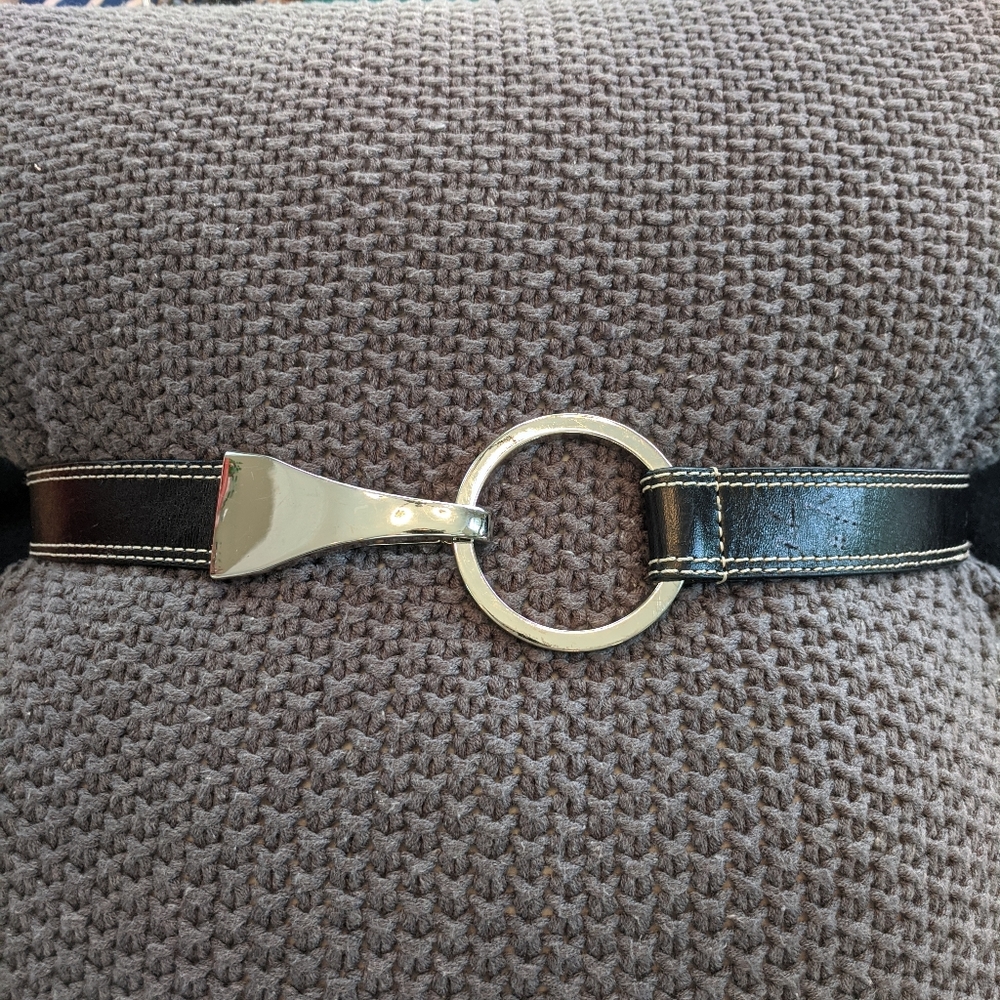 Black Leather Adjustable Belt